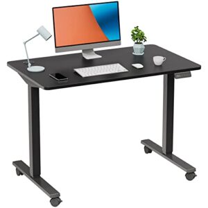 woka 40 x 24 inches electric standing desk,adjustable height stand up desk with memory controller, sit stand desk for home office, adjustable motorized desks with splice board, black