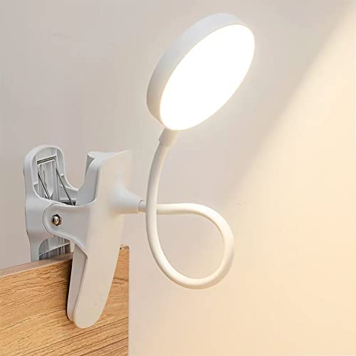 Clip on Light with Hanging, Reading Lights for Books in Bed, 3 Color Reading Lamp for Bedside Table, Desk Light Clip Lamp, Battery Operation Desk Lamp with Clamp, Bed Lamp, Cordless Lamp for Headboard