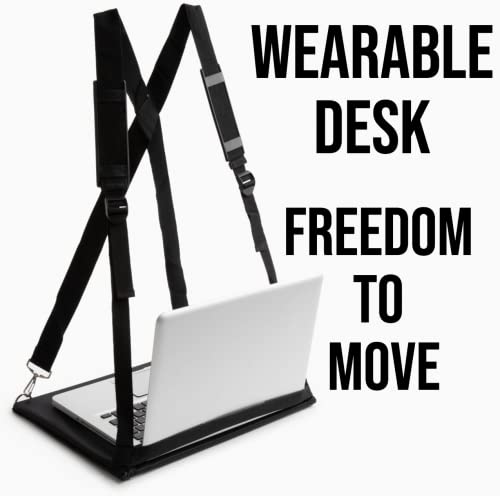 Office Up Laptop Harness, Standing Desk, Mobile Walking Laptop Carrier, Adjustable Desk and Portable Laptop Stand, Hands Free Wearable Desk for Laptop (16") or Notebook…