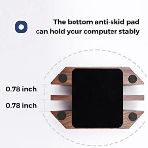 MOYUART Vertical Laptop Stand, MacBook Stand Wood, Vertical Laptop Holder for Desk, Widen Dock Fits All MacBook/Surface pro/Samsung/HP/Dell/Chrome Book(Black Walnut)