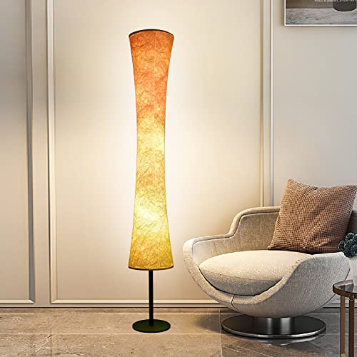 AKT LIGHTING Smart Floor Lamp, RGB Color Changing LED Lamp, App Control Modern Floor Lamp with DIY Mode and Music Sync, Standing Lamp with White Fabric Shade for Living Room, Bedroom and Play Room