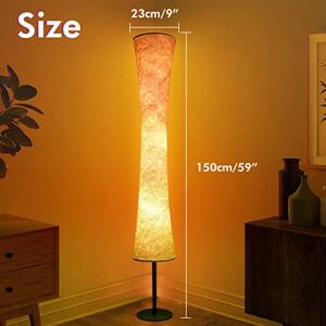 AKT LIGHTING Smart Floor Lamp, RGB Color Changing LED Lamp, App Control Modern Floor Lamp with DIY Mode and Music Sync, Standing Lamp with White Fabric Shade for Living Room, Bedroom and Play Room