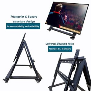 BIGalleons Low Height Mobile TV Stand, Confidence Monitor Stand, Rolling TV Mount with Wheel for 32-70 inch Flat Curved Screen TV, LED LCD, 30° Adjustable Viewing Angle (Pro-Version)