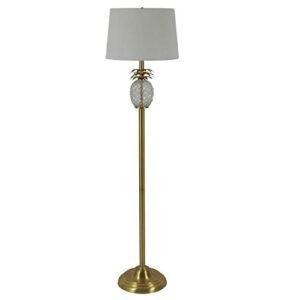 décor therapy pl4335 dalila floor lamp, polished brass, clear glass