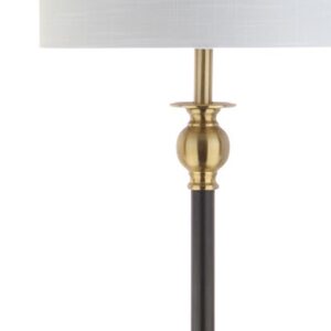 JONATHAN Y JYL3002A Evans 61" Metal LED End Table Floor Lamp, Modern, Contemporary, Traditional, Glam, Elegant, Office, Living Room, Family Room, Dining Room, Bedroom, Hallway, Foyer, Black/Brass