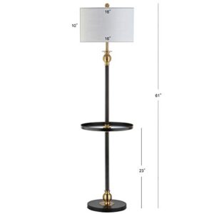 JONATHAN Y JYL3002A Evans 61" Metal LED End Table Floor Lamp, Modern, Contemporary, Traditional, Glam, Elegant, Office, Living Room, Family Room, Dining Room, Bedroom, Hallway, Foyer, Black/Brass