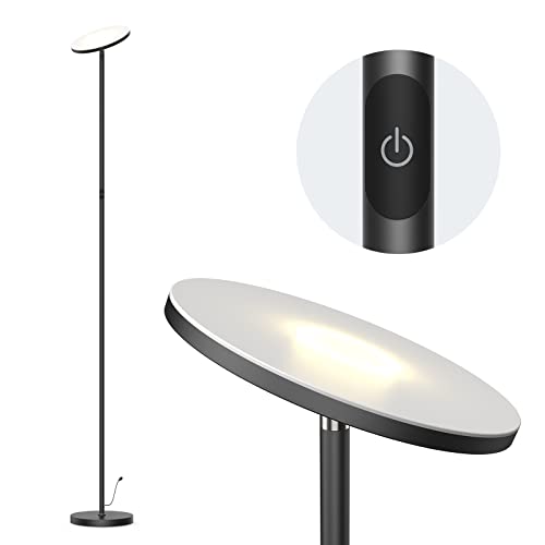 OYU LED Floor Lamp, LED Torchiere Floor Lamp, Lamp That Lights Up Whole Room, Bright Floor Lamp 30W/2500LM, 3000K-6500K with Night Light Mode & Touch Control, LED Floor Lamps for Living Room, Bedroom