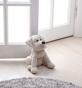 morgan home premium decorative door stopper – cute & funny animal door stop holders for any room – plush floor door stoppers available in many cute designs – 11 x 5.5 x 5.5 inches (beige dog)