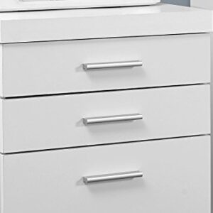 Monarch Specialties White Hollow-Core 3 Drawer File Cabinet on Castors