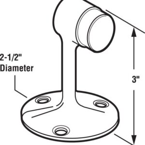 Prime-Line J 4600 Door Floor Stop with 2-1/4 inch Diameter, Polished Solid Brass