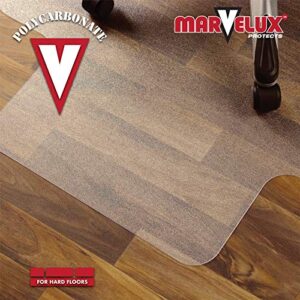 Marvelux Heavy Duty Polycarbonate Office Chair Mat for Hardwood Floors 36" x 48" | Transparent Hard Floor Protector with Lip | Shipped Flat | Multiple Sizes