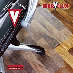 Marvelux Heavy Duty Polycarbonate Office Chair Mat for Hardwood Floors 36" x 48" | Transparent Hard Floor Protector with Lip | Shipped Flat | Multiple Sizes