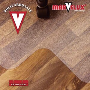 Marvelux Heavy Duty Polycarbonate Office Chair Mat for Hardwood Floors 36" x 48" | Transparent Hard Floor Protector with Lip | Shipped Flat | Multiple Sizes