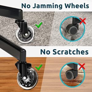 Office Chair Wheels (Set of 5), 3'' 100% No Scratches Caster Wheels, Heavy Duty & Safe Computer Gaming Chair Casters Quiet Rolling, Suitable for All Floors Including Hardwood Cappet