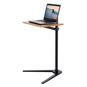viozon floor stand for laptop aluminum height adjustable table for bed sofa, upgraded and reinforced chassis,applicable to all laptop notebook tablets pad project 1 (dark-wood)