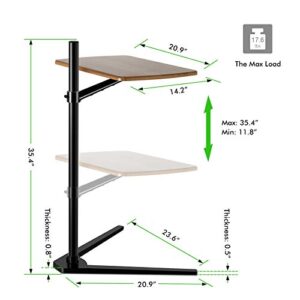 Viozon Floor Stand for Laptop Aluminum Height Adjustable Table for Bed Sofa, Upgraded and Reinforced Chassis,Applicable to All Laptop Notebook Tablets Pad Project 1 (Dark-Wood)