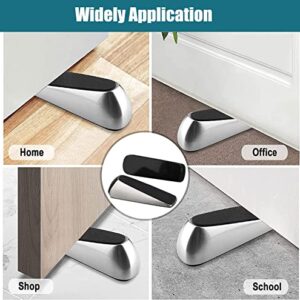 CSKB Door Stoppers, Heavy Duty Door Stoppers for Bottom of The Door ,Zinc Alloy and Silicone Door Stop Wedge, Floors Door Stops with Door Holder (2 Pack)