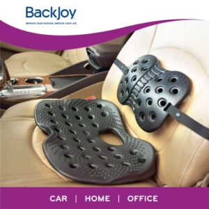 BackJoy Lumbar Support with Adjustable Strap, Designed for Spine and Lower Back Pain, Posture Correction, Adjustable, Breathable, Ideal for Office Chair, Car Seat, Desk Chair