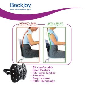 BackJoy Lumbar Support with Adjustable Strap, Designed for Spine and Lower Back Pain, Posture Correction, Adjustable, Breathable, Ideal for Office Chair, Car Seat, Desk Chair