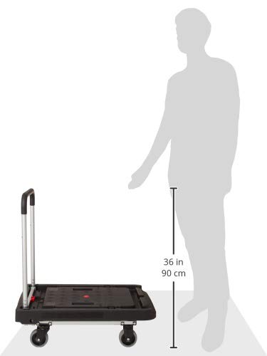 Magna Cart Flatform FFXL 500 lb Capacity Four Wheel Folding Platform Truck, Black and Aluminum