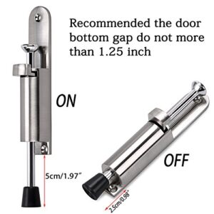 Sumnacon Kickdown Door Stops, Stainless Steel Easy Step Door Stopper, Spring Loaded Telescopic Step On/Off Door Stopper, Adjustable Heavy Duty Door Locks Holder Stop/Release by Foot, Silver