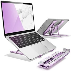 i-blason cosmo laptop stand, adjustable portable computer stand aluminum alloy laptop riser holder with multi-angle stand compatible with macbook pro/macbook air, 7-17.3″ laptops & tablets (purple)