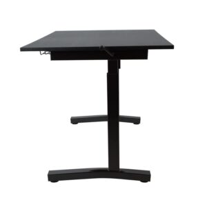 urb SPACE Atlantic Adjustable Height Standing Desk – 46” x 28” Single-Piece Desktop, Maintenance-Free Hand Crank, Sturdy Heavy-Duty Steel Frame, Caster Wheels for Full Mobility, PN 33908049 in Black