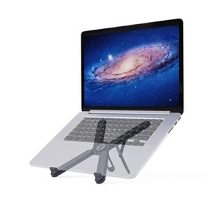 welltekk laptop stand, aluminum computer riser, ergonomic portable laptop tablet riser for desk, compatible with 10 to 15.6 inch laptops and ipad devices (gray)