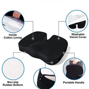 anngrowy Seat Cushion Office Chair Cushion Car Seat Cushion for Back Tailbone Pain Relief Wheelchair Cushions Butt Pillow Cushion Memory Foam Coccyx Cushion for Computer Office Chair Car Seat Driver