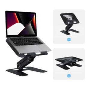 giissmo laptop stand for desk with pneumatic height adjustable, computer stand holder ergonomic design computer stand for laptop, laptop cooling stand for pro/air dell, hp, lenovo more laptops