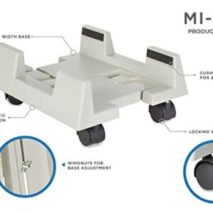 Mount-It! CPU Stand with Wheels, Adjustable Width Computer Cart, Universal Design Fits Desktop PC Tower ATX, Locking Wheels, 6-10.2" Wide 60 Lbs Capacity