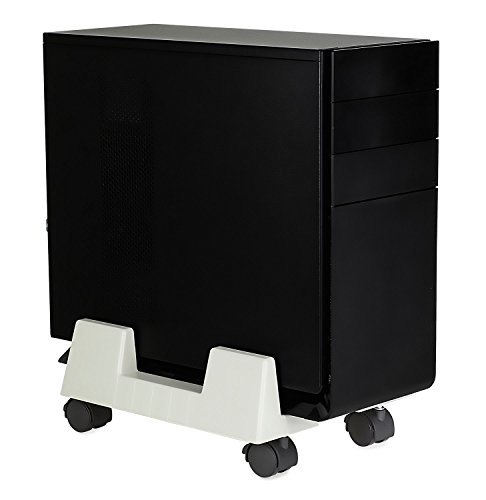 Mount-It! CPU Stand with Wheels, Adjustable Width Computer Cart, Universal Design Fits Desktop PC Tower ATX, Locking Wheels, 6-10.2" Wide 60 Lbs Capacity