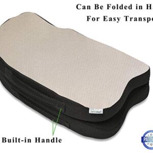 TravelMate Extra-Large Gel-Memory Foam Seat Cushion – Perfect for Office Chair and Wheelchair – Does Not Slip Even on Marble Floors – Washable & Breathable Cover – Relieves Back Pain – 19.5”x17”x2.5”