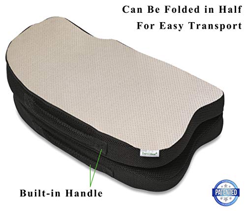 TravelMate Extra-Large Gel-Memory Foam Seat Cushion – Perfect for Office Chair and Wheelchair – Does Not Slip Even on Marble Floors – Washable & Breathable Cover – Relieves Back Pain – 19.5”x17”x2.5”