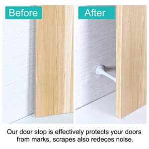 uxcell Door Stopper, 4 Pack Door Stop Wall, Rust Resistant, Noise Cancellation, 3" Spring Door Stoppers, Protect Doors White