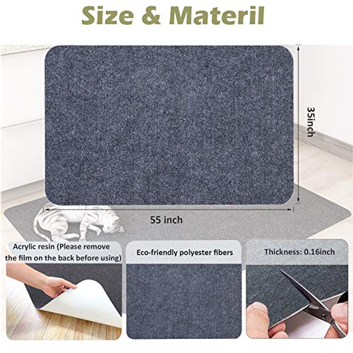 Office Chair Mat, LORDZMIX Office Chair Mat for Hardwood & Tile Floor, 55"x35" Computer Gaming Chair Mat, Anti-Slip Desk Chair Mat for Rolling Chair (Dark Gray)