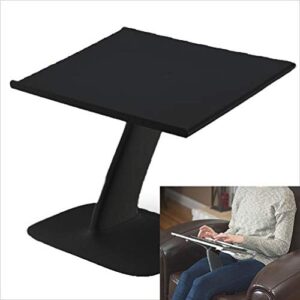 portable laptop stand for desk and car. a creative space saving ergonomic adjustable laptop computer table, support holder, riser, rest, or tray (black color)
