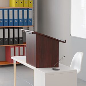 flash furniture foldable tabletop lectern in mahogany brown