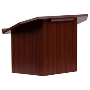 Flash Furniture Foldable Tabletop Lectern in Mahogany Brown