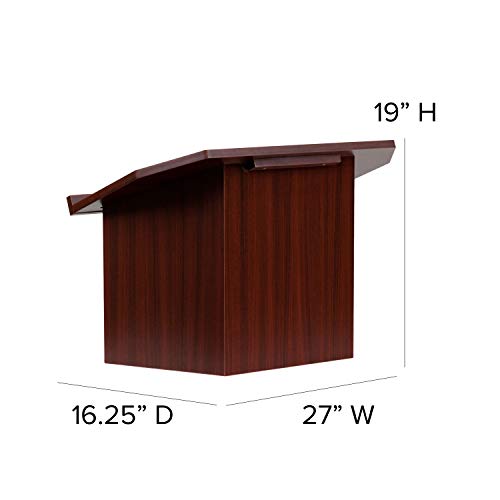 Flash Furniture Foldable Tabletop Lectern in Mahogany Brown