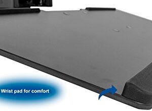 VIVO Adjustable Computer Keyboard and Mouse Platform Tray Deluxe Smooth Rolling Track Under Table Desk Mount, Black, MOUNT-KB04C