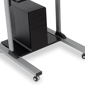 Mount-It! Mobile Stand Up Desk/Height Adjustable Computer Work Station Rolling Presentation Cart with Monitor Arm (MI-7942)