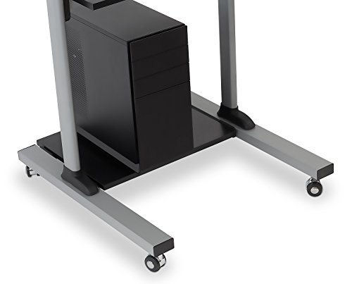 Mount-It! Mobile Stand Up Desk/Height Adjustable Computer Work Station Rolling Presentation Cart with Monitor Arm (MI-7942)