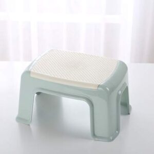 step stool abs plastic stools, adults simple style stool anti-slip with strong bearing stool for home, office, kindergarten – white with blue