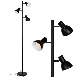 brightech ethan floor lamp, dimmable standing lamp for bedroom reading, great living room décor, modern led lamp for living rooms, tall tree lamp for offices – black