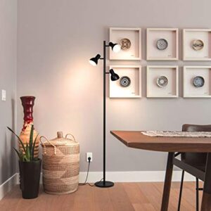 Brightech Ethan Floor Lamp, Dimmable Standing Lamp for Bedroom Reading, Great Living Room Décor, Modern LED Lamp for Living Rooms, Tall Tree Lamp for Offices - Black