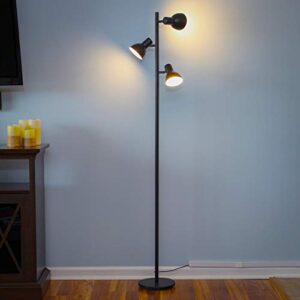 Brightech Ethan Floor Lamp, Dimmable Standing Lamp for Bedroom Reading, Great Living Room Décor, Modern LED Lamp for Living Rooms, Tall Tree Lamp for Offices - Black