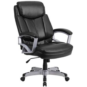 flash furniture hercules series big & tall 500 lb. rated black leathersoft executive swivel ergonomic office chair with arms