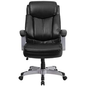 Flash Furniture HERCULES Series Big & Tall 500 lb. Rated Black LeatherSoft Executive Swivel Ergonomic Office Chair with Arms