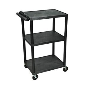 luxor lp42e-b – 42″h a/v multipurpose presentation cart with three shelves, electric